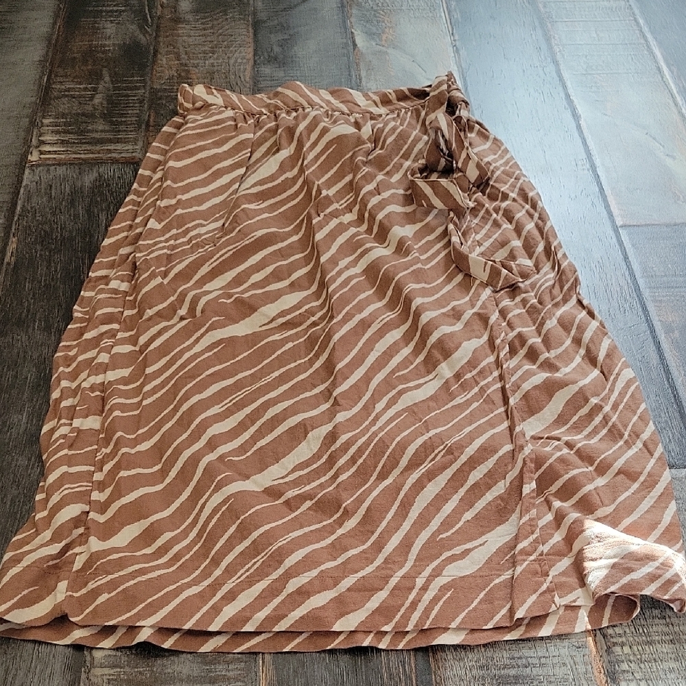 a new day Brown and Cream Zebra Print A-Line Skirt